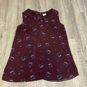 Cabi Sleeveless Blouse Lined Women’s M medium Maroon Floral Print